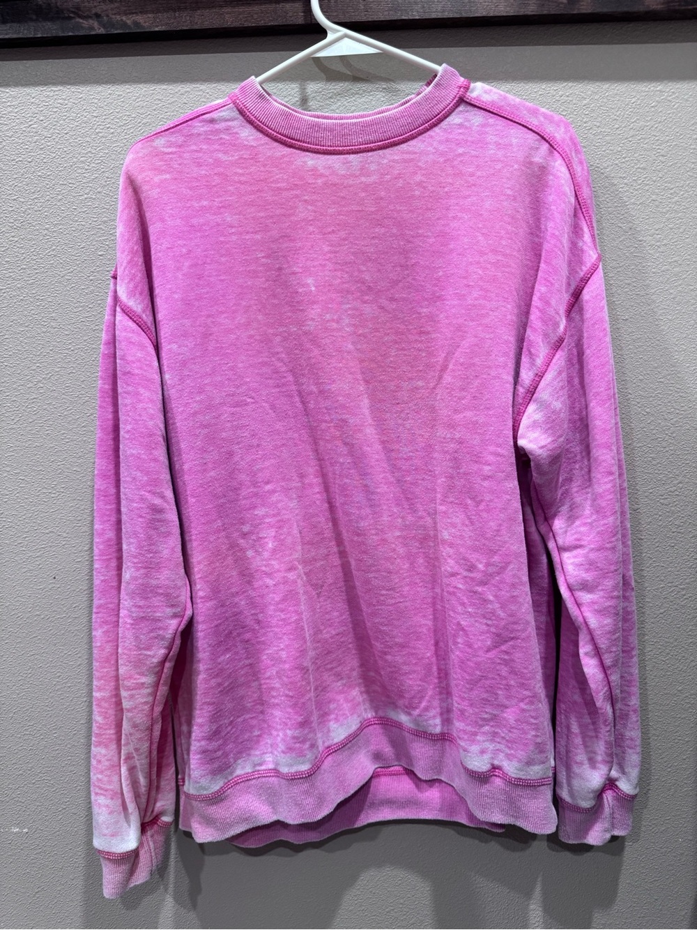 Chicka-d Pink Acid Wash Fleece Sweatshirt Size Small